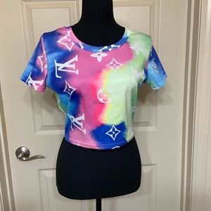 Luxury colorful short sleeve shirt size L
